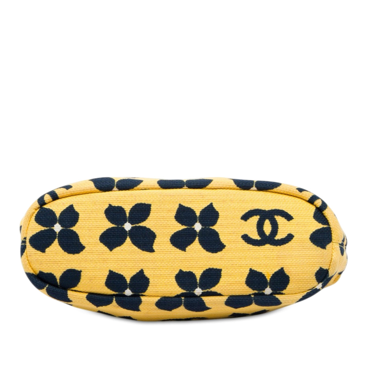 Chanel CC Printed Canvas Floral Frame Handbag — Yellow