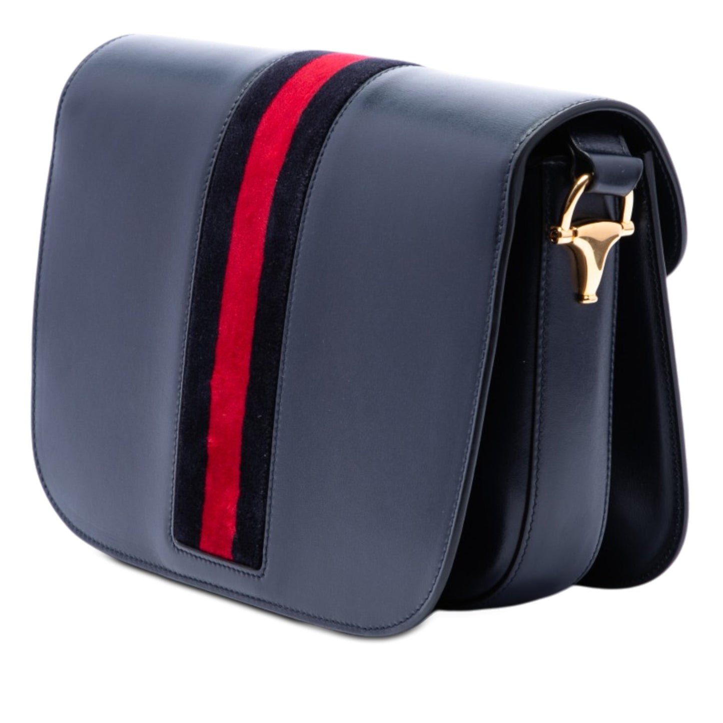 Gucci Medium Leather Web 1955 Horsebit Shoulder Bag