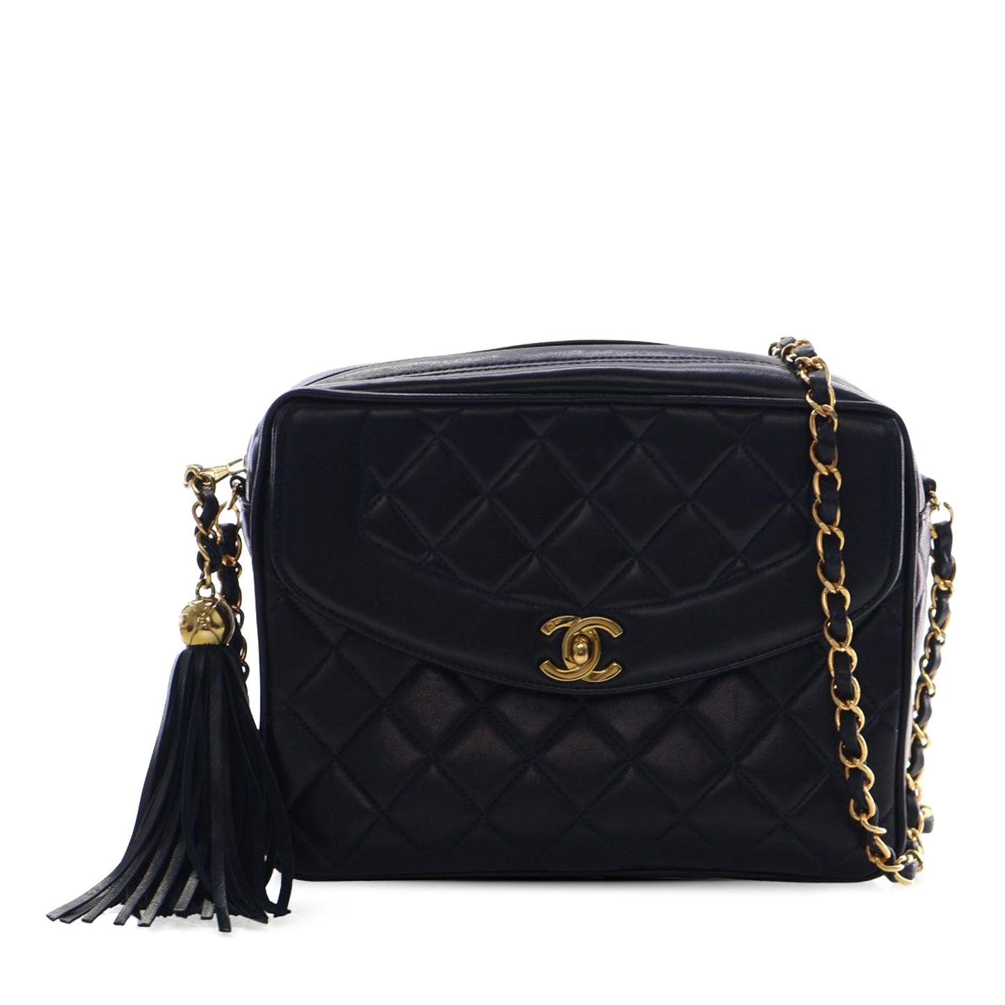 Small Quilted Lambskin Diana Tassel Camera Bag