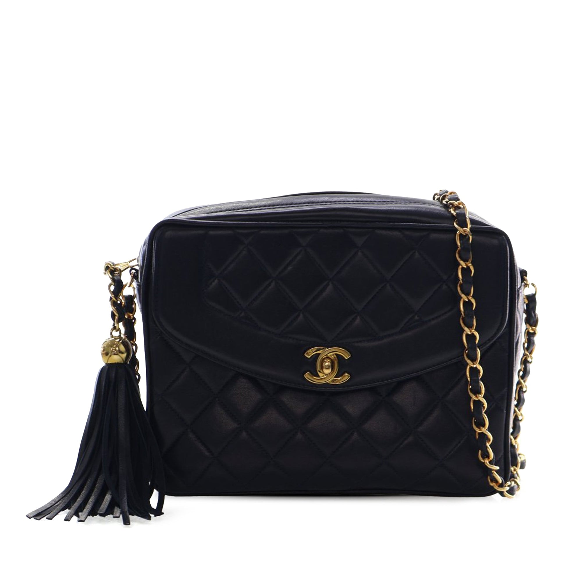Small Quilted Lambskin Diana Tassel Camera Bag