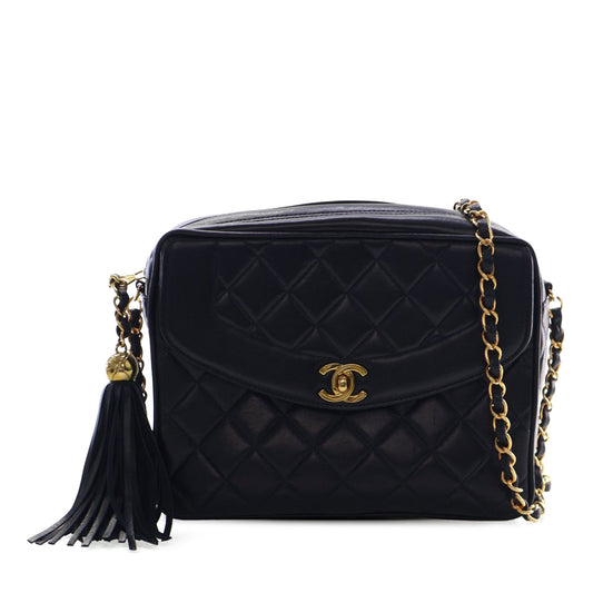 Small Quilted Lambskin Diana Tassel Camera Bag