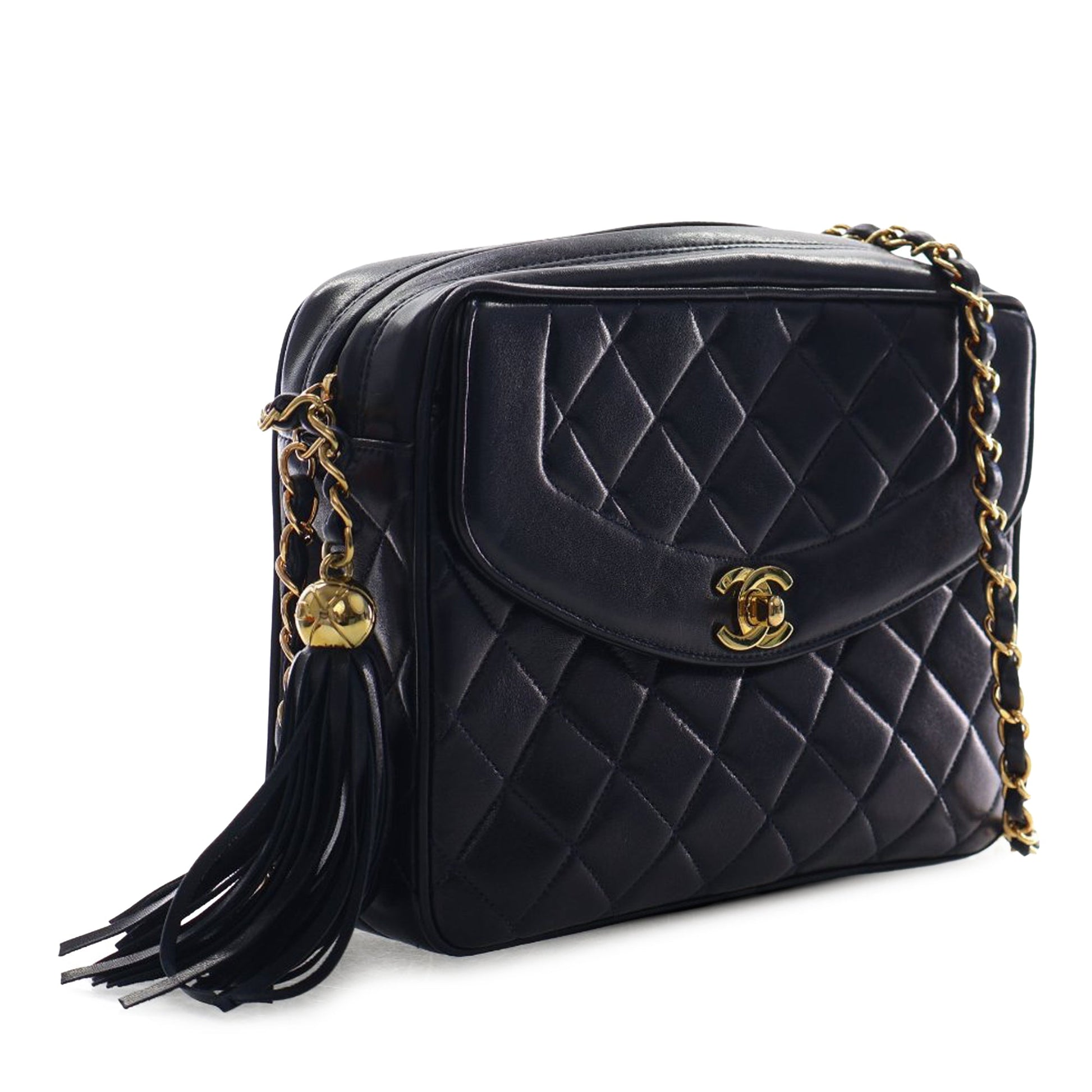 Small Quilted Lambskin Diana Tassel Camera Bag