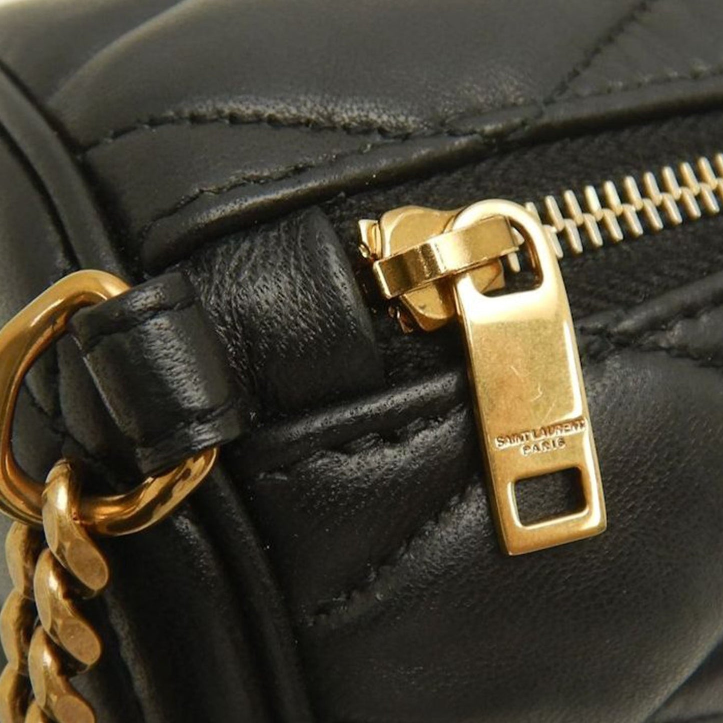 Saint Laurent Mini Quilted Lambskin Sade Tube Bag