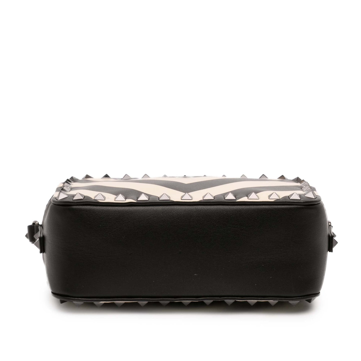 Leather Chevron Print Rockstud Camera Bag