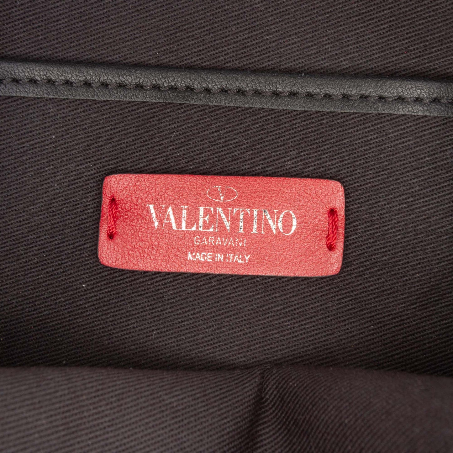 Leather Chevron Print Rockstud Camera Bag