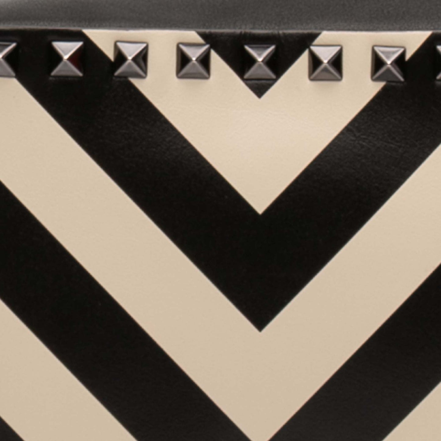 Leather Chevron Print Rockstud Camera Bag