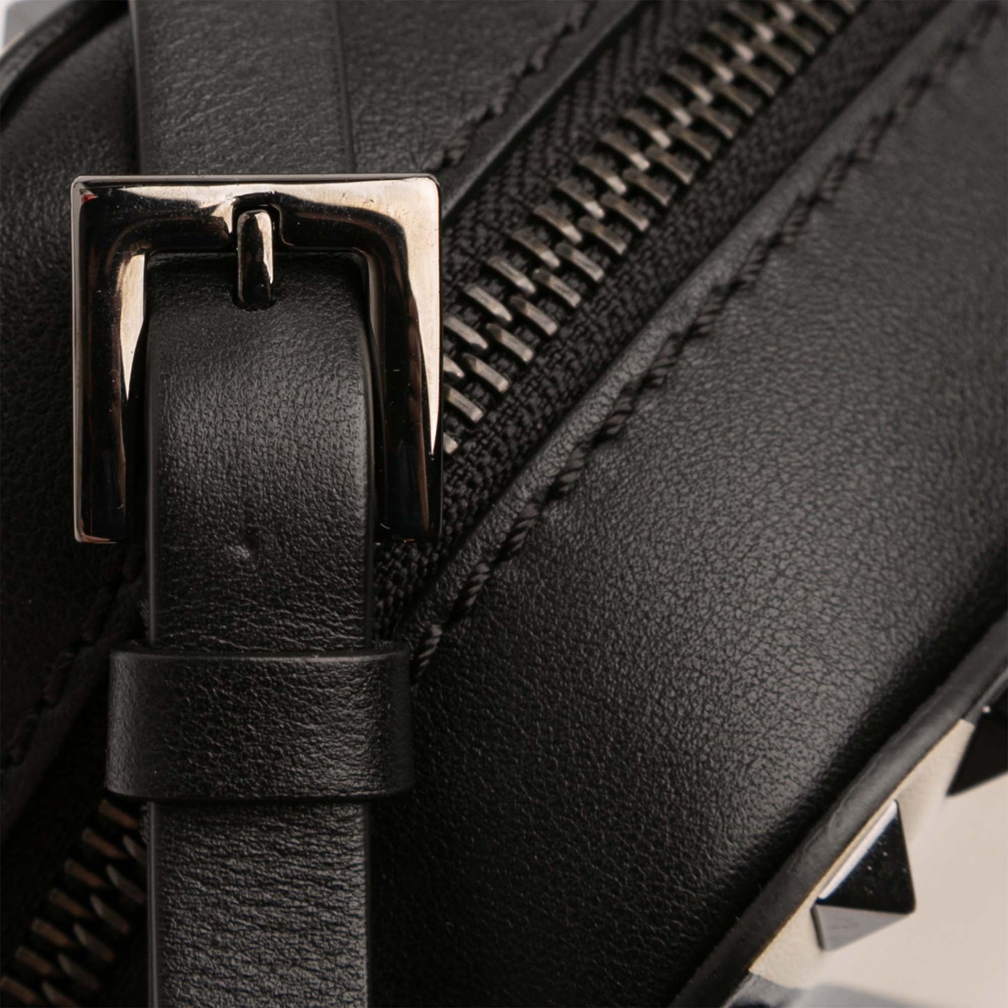 Leather Chevron Print Rockstud Camera Bag