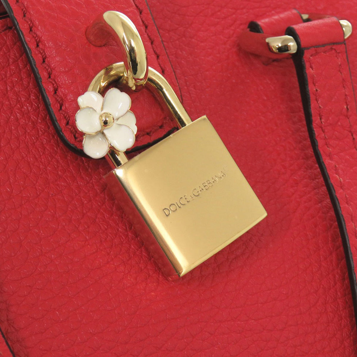 Dolce & Gabbana Leather Padlock Satchel