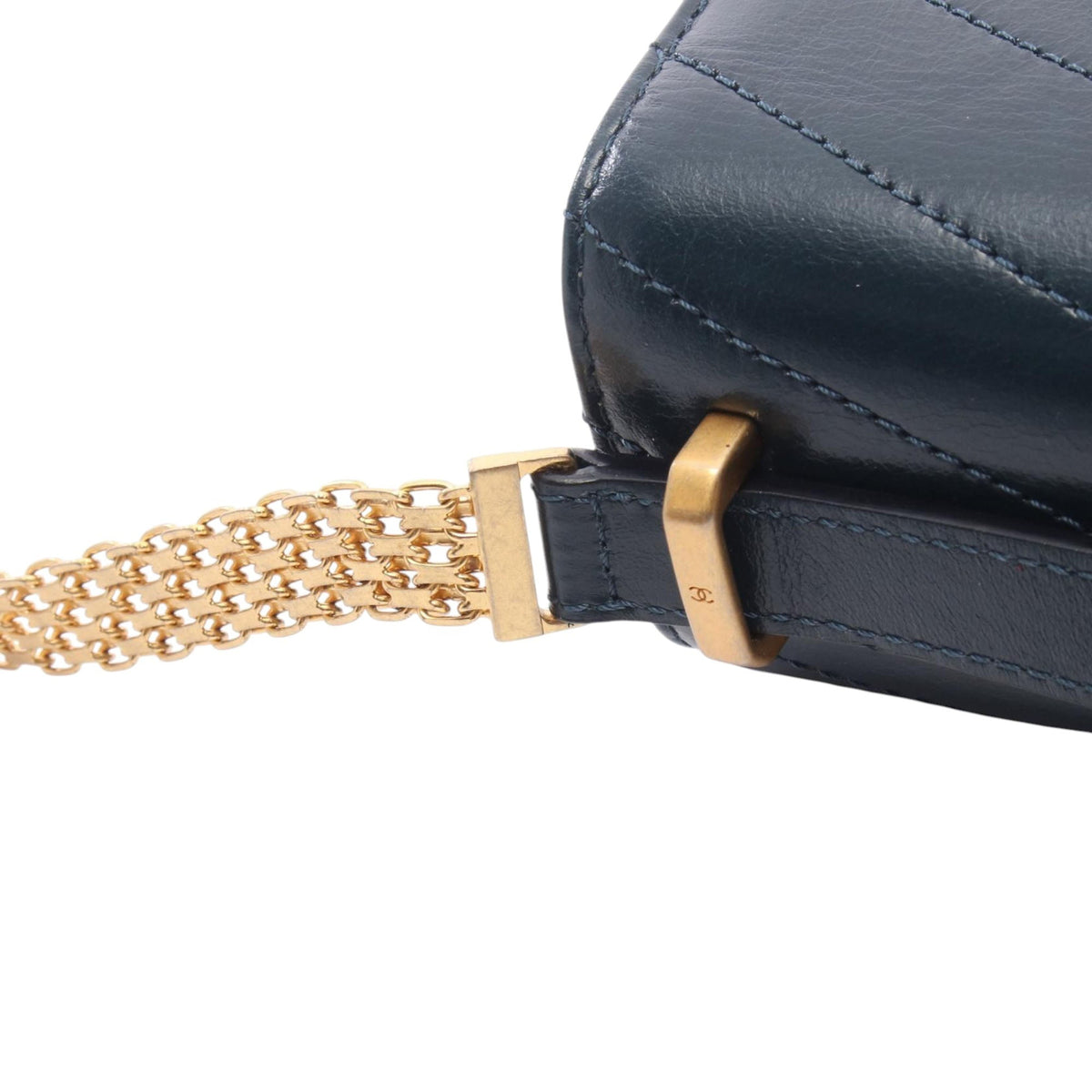 Chanel Small CC Chevron Calfskin Medal Flap