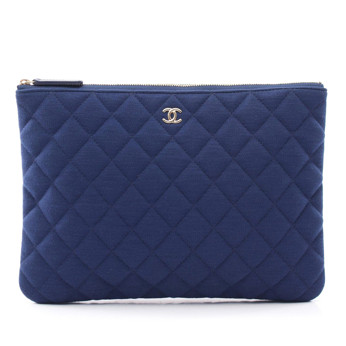 Chanel Medium Quilted Jersey O Case Clutch