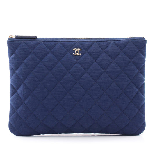 Chanel Medium Quilted Jersey O Case Clutch