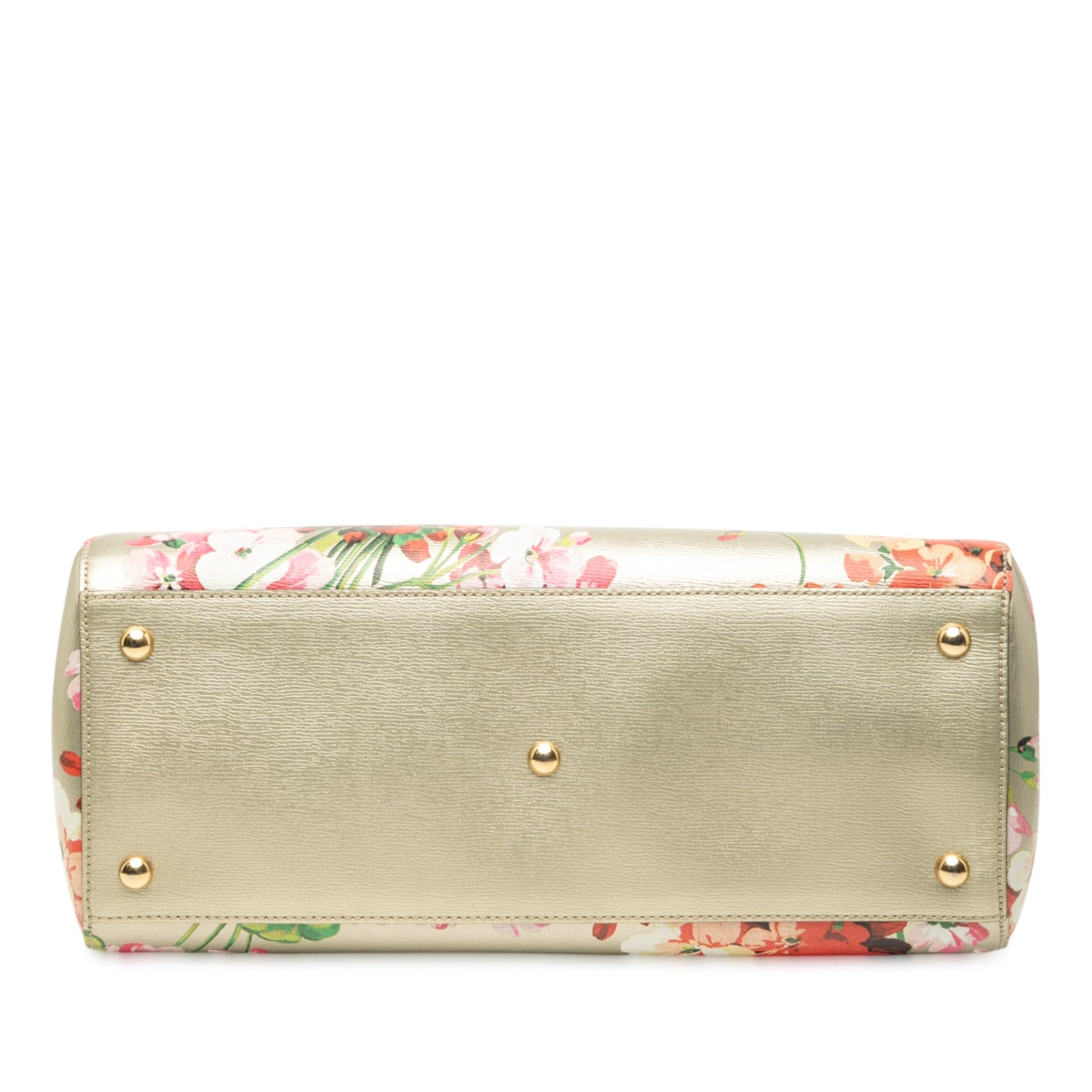 Gucci Medium Calfskin Blooms Bamboo Shopper Satchel