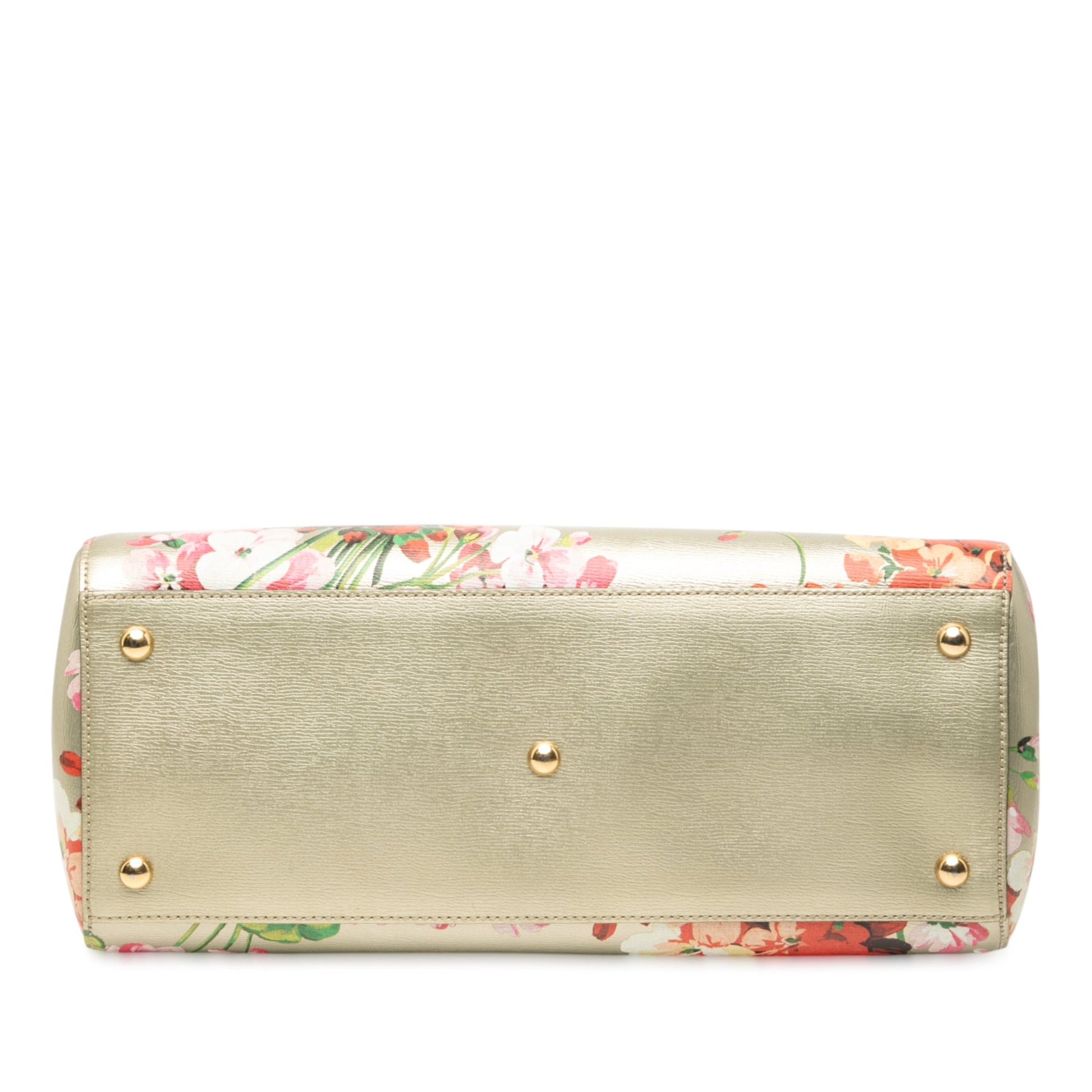 Gucci Medium Calfskin Blooms Bamboo Shopper Satchel