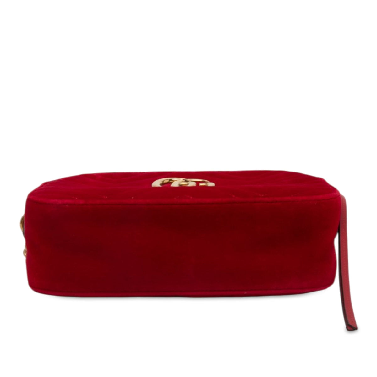 Gucci Small GG Marmont Matelasse Velvet Crossbody — Red