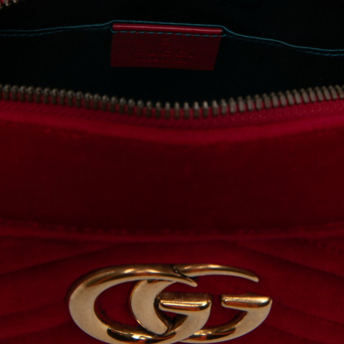 Gucci Small GG Marmont Matelasse Velvet Crossbody — Red