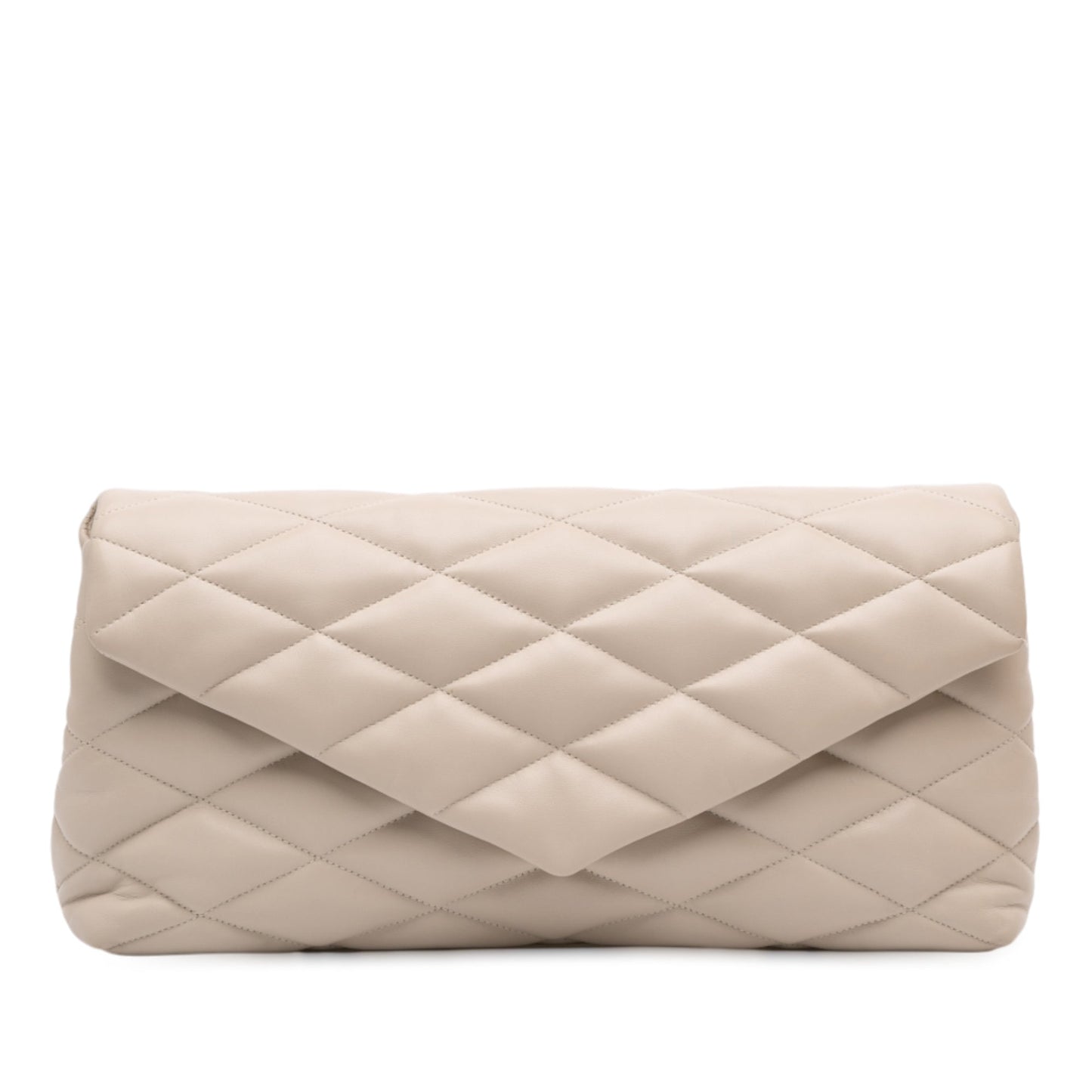 Saint Laurent Large Quilted Lambskin Sade Clutch