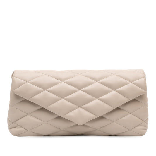 Saint Laurent Large Quilted Lambskin Sade Clutch