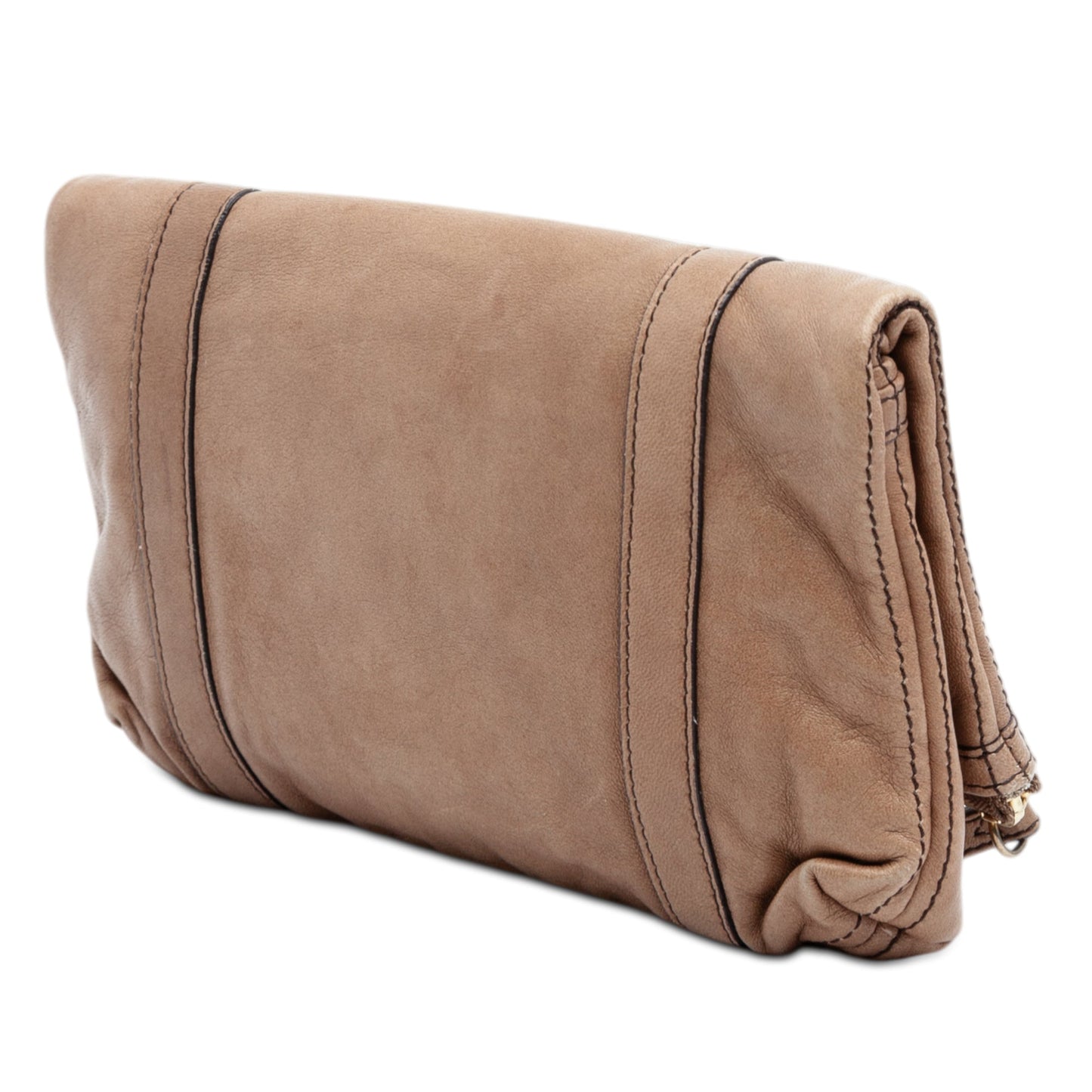 Burberry Leather Fold Over Wristlet Clutch