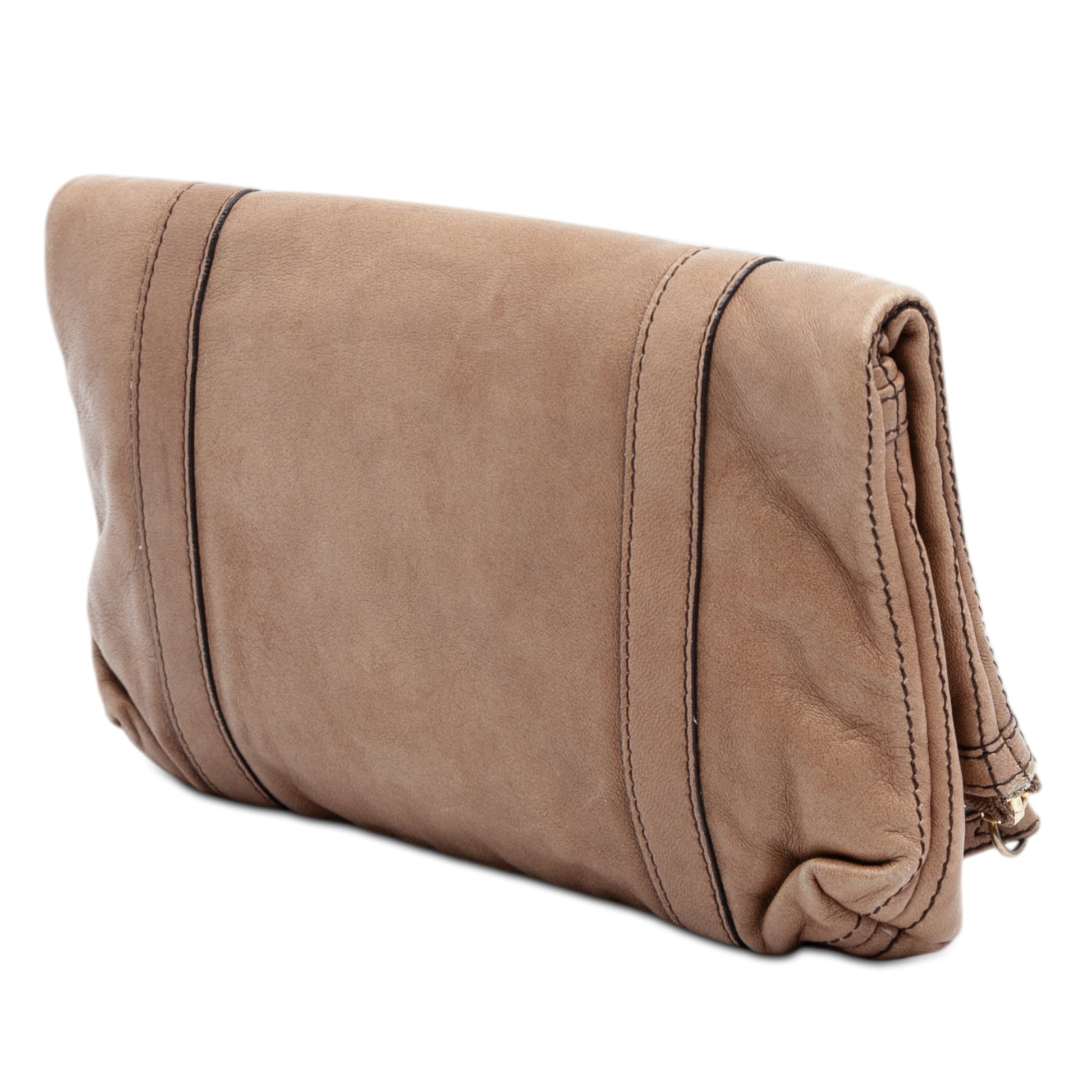 Burberry Leather Fold Over Wristlet Clutch