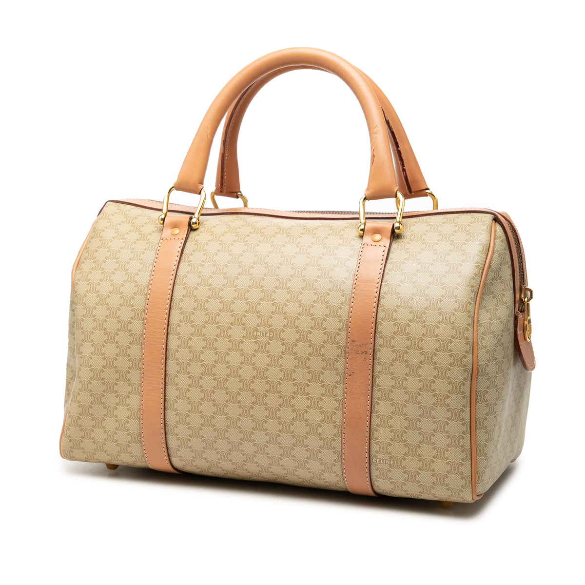 Celine Macadam Coated Canvas Boston Bag