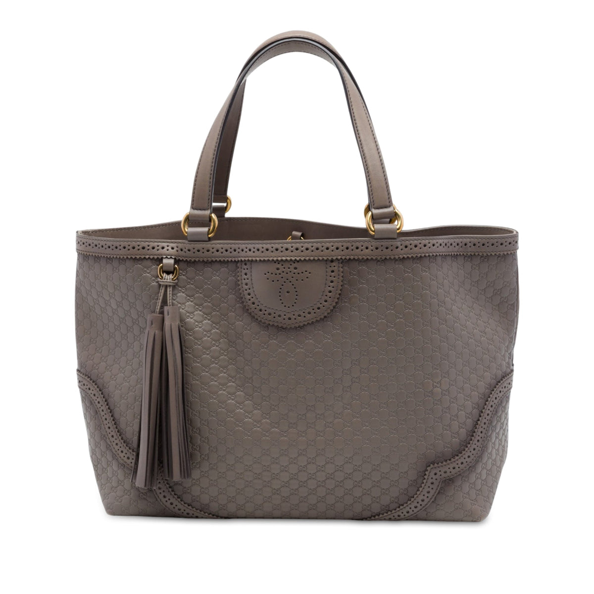 Gucci Large Microguccissima Brogue Duilio Tote — Brown