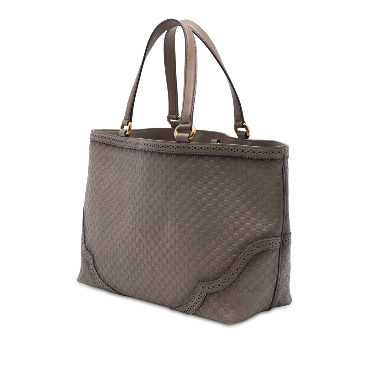 Gucci Large Microguccissima Brogue Duilio Tote — Brown