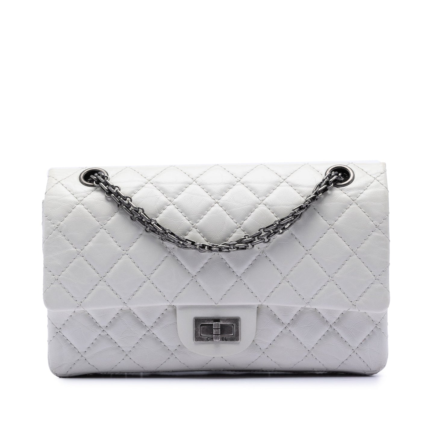 Chanel Quilted Aged Lambskin Leather 2.55 Reissue 225 Double Flap Bag