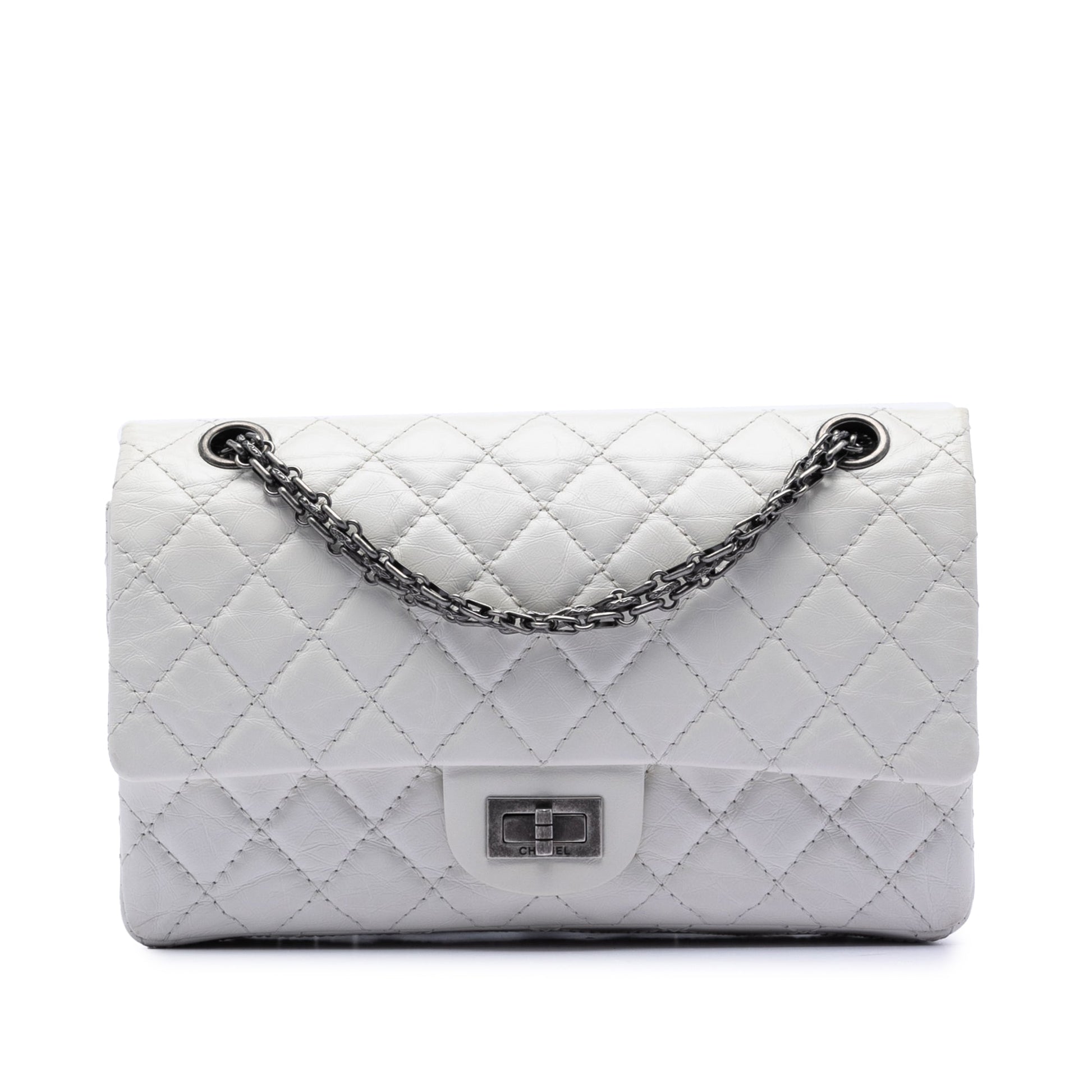 Chanel Quilted Aged Lambskin Leather 2.55 Reissue 225 Double Flap Bag