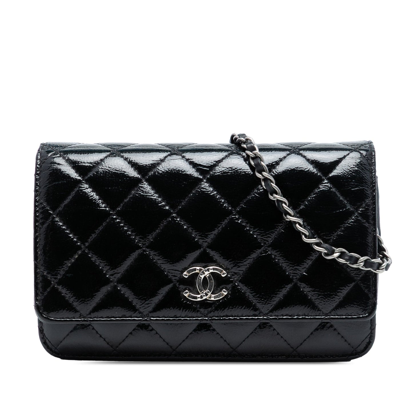 Chanel CC Quilted Patent Wallet On Chain