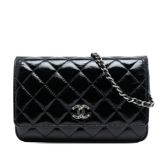 Chanel CC Quilted Patent Wallet On Chain
