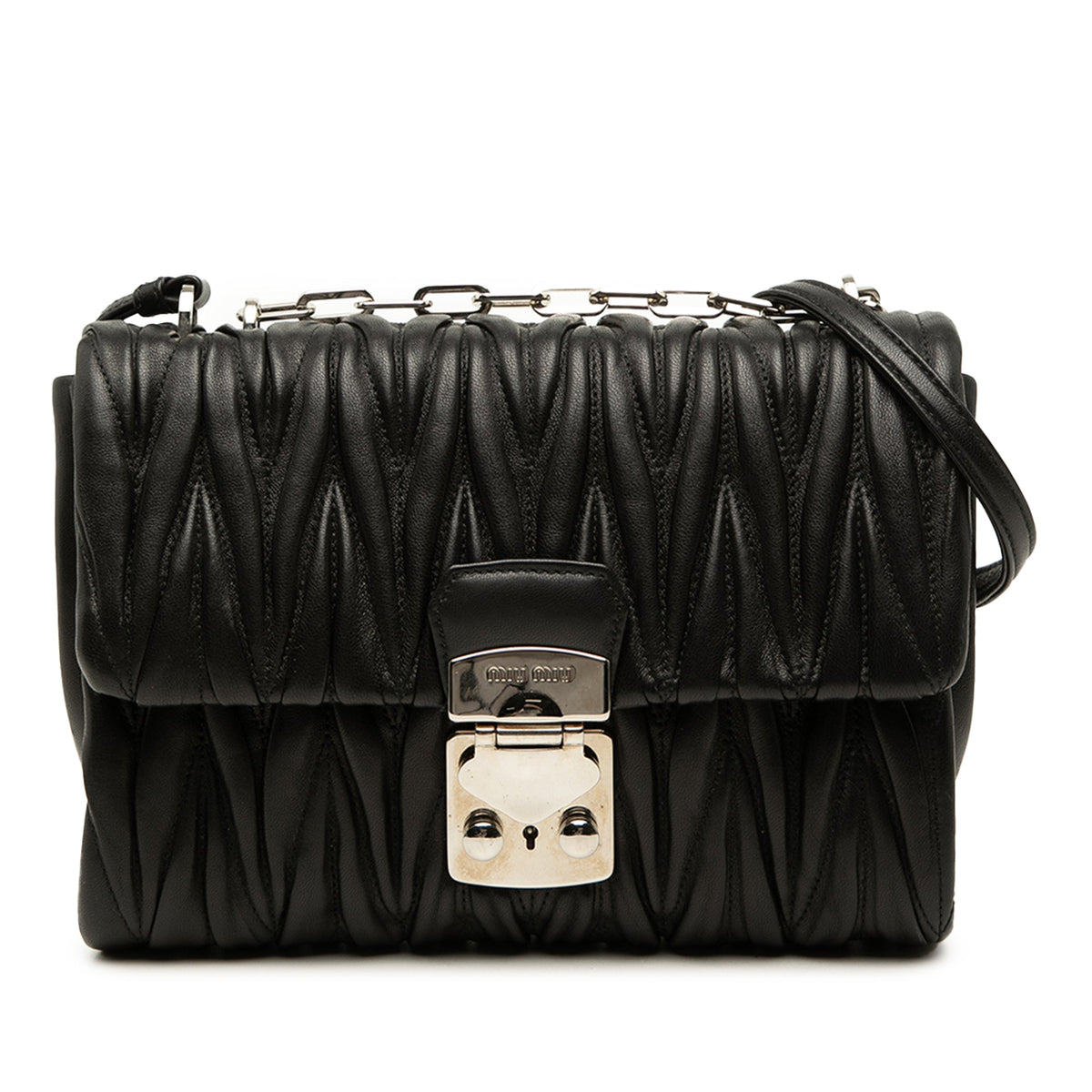 Miu Miu Matelasse Nappa Push Lock Flap