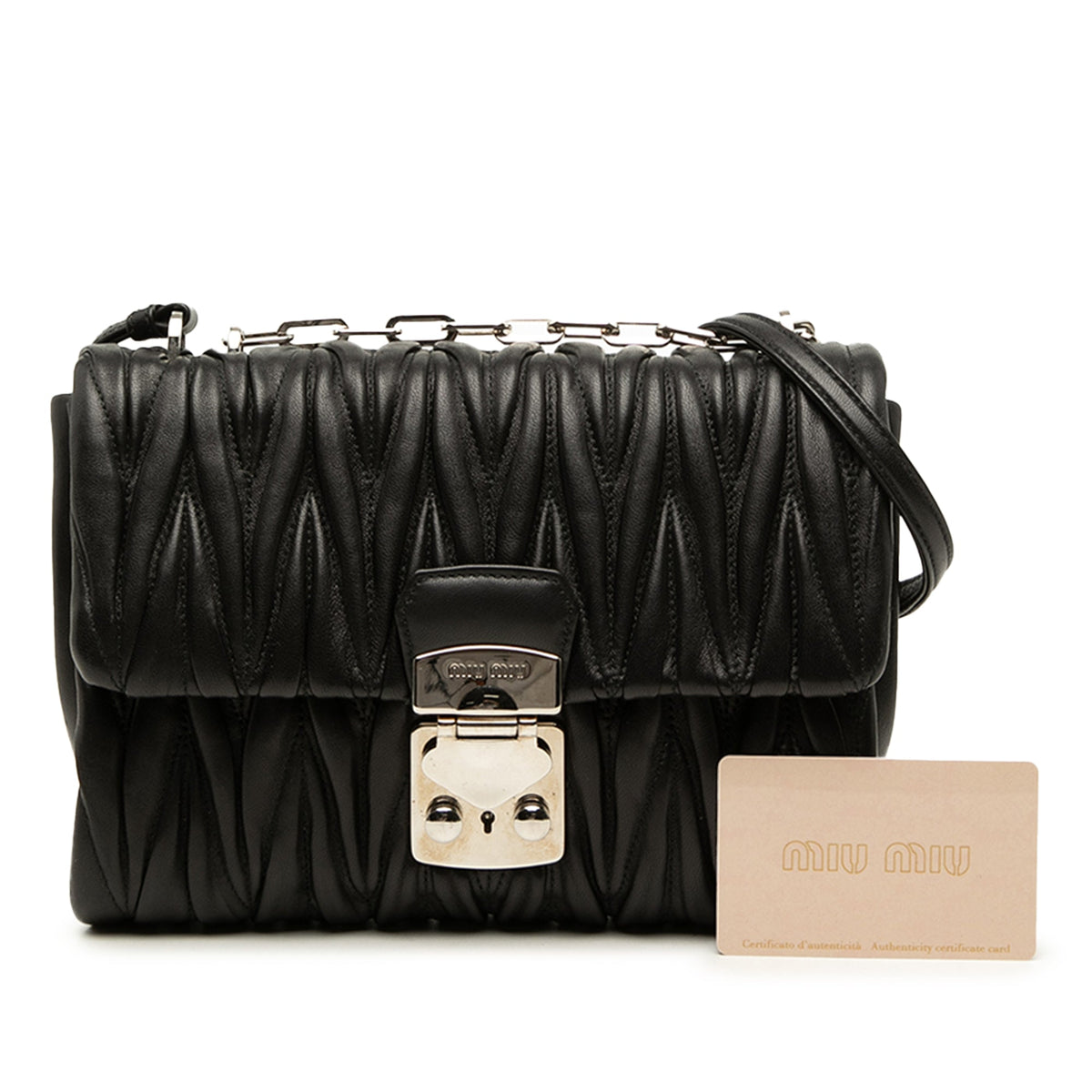 Miu Miu Matelasse Nappa Push Lock Flap