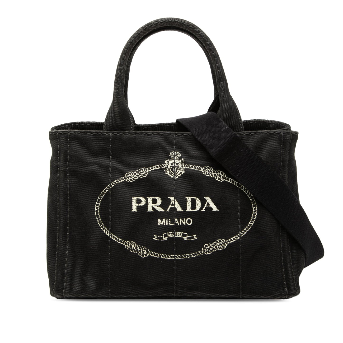 Prada Small Canvas Canapa Logo Satchel
