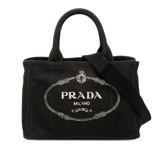 Prada Small Canvas Canapa Logo Satchel