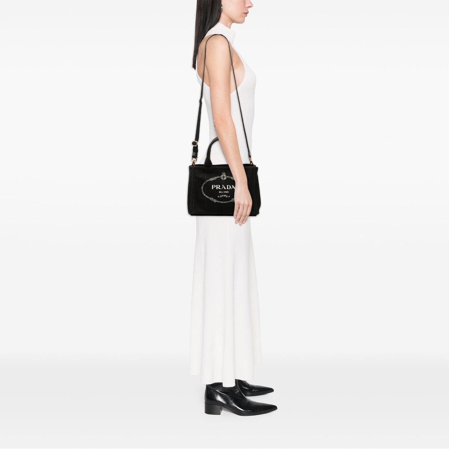Prada Small Canvas Canapa Logo Satchel