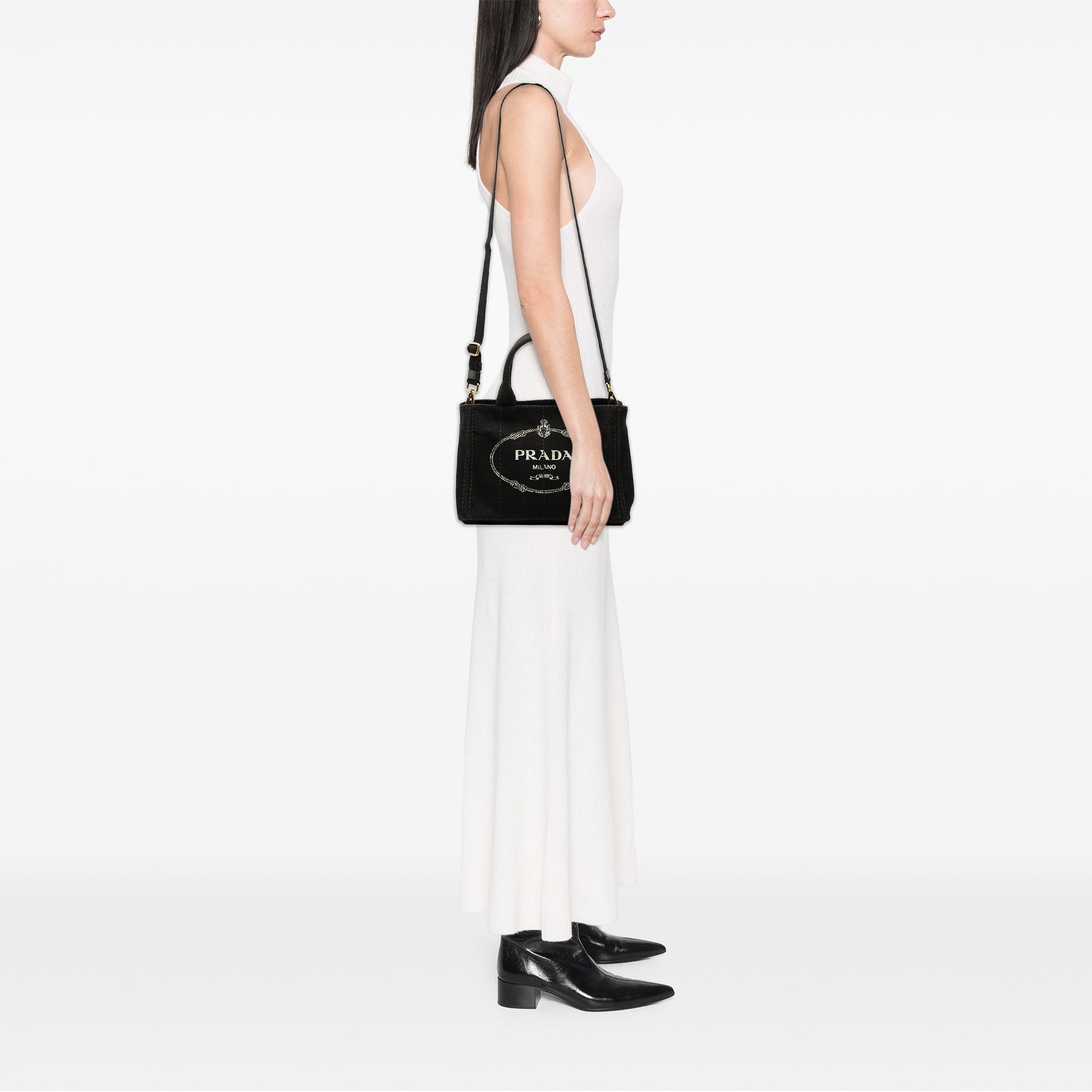 Prada Small Canvas Canapa Logo Satchel