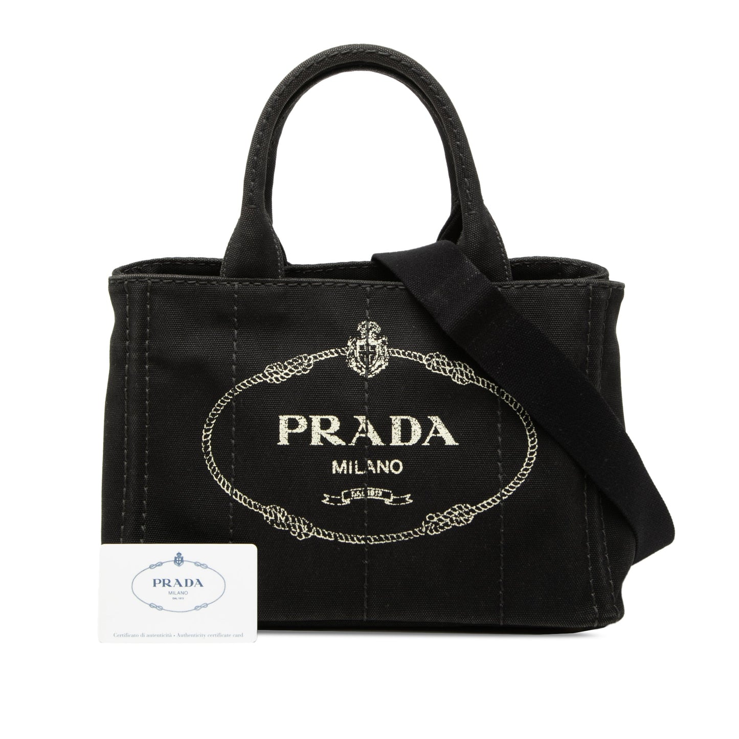 Prada Small Canvas Canapa Logo Satchel