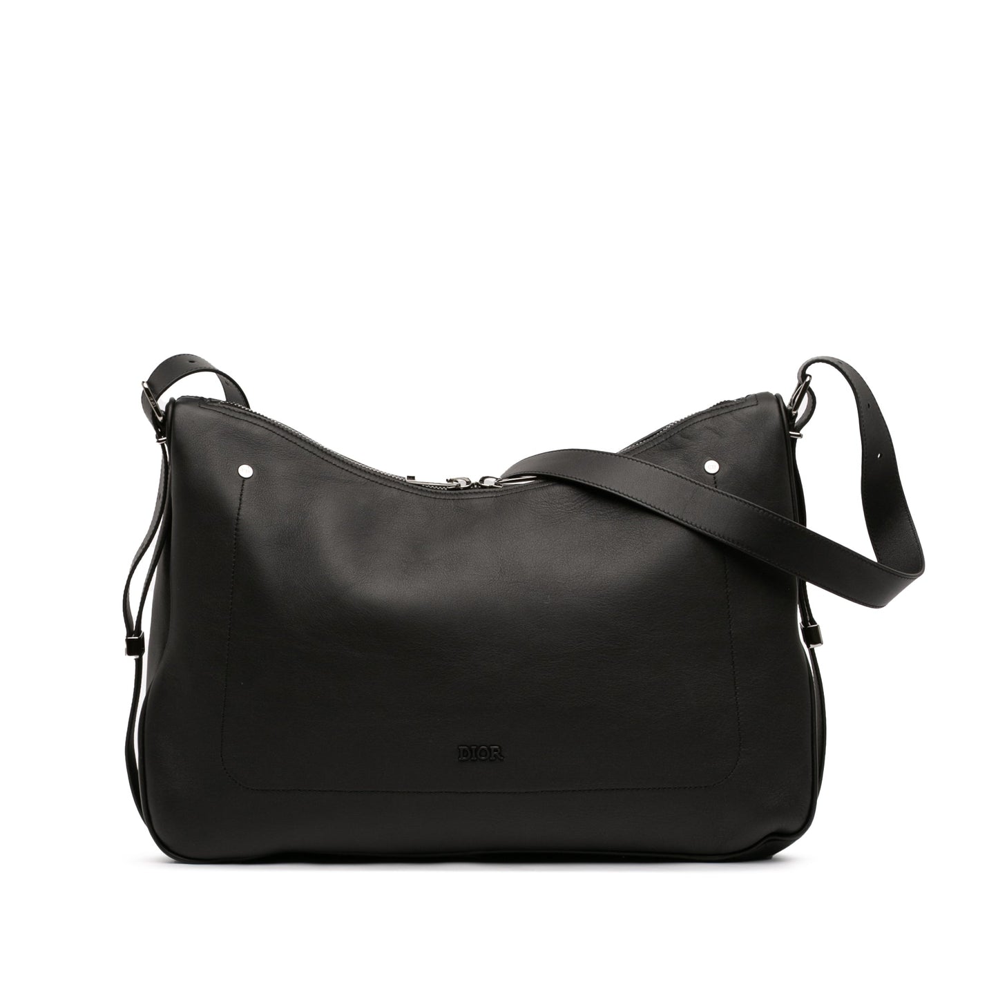 Large Smooth Calfskin Slider Zipped Hobo
