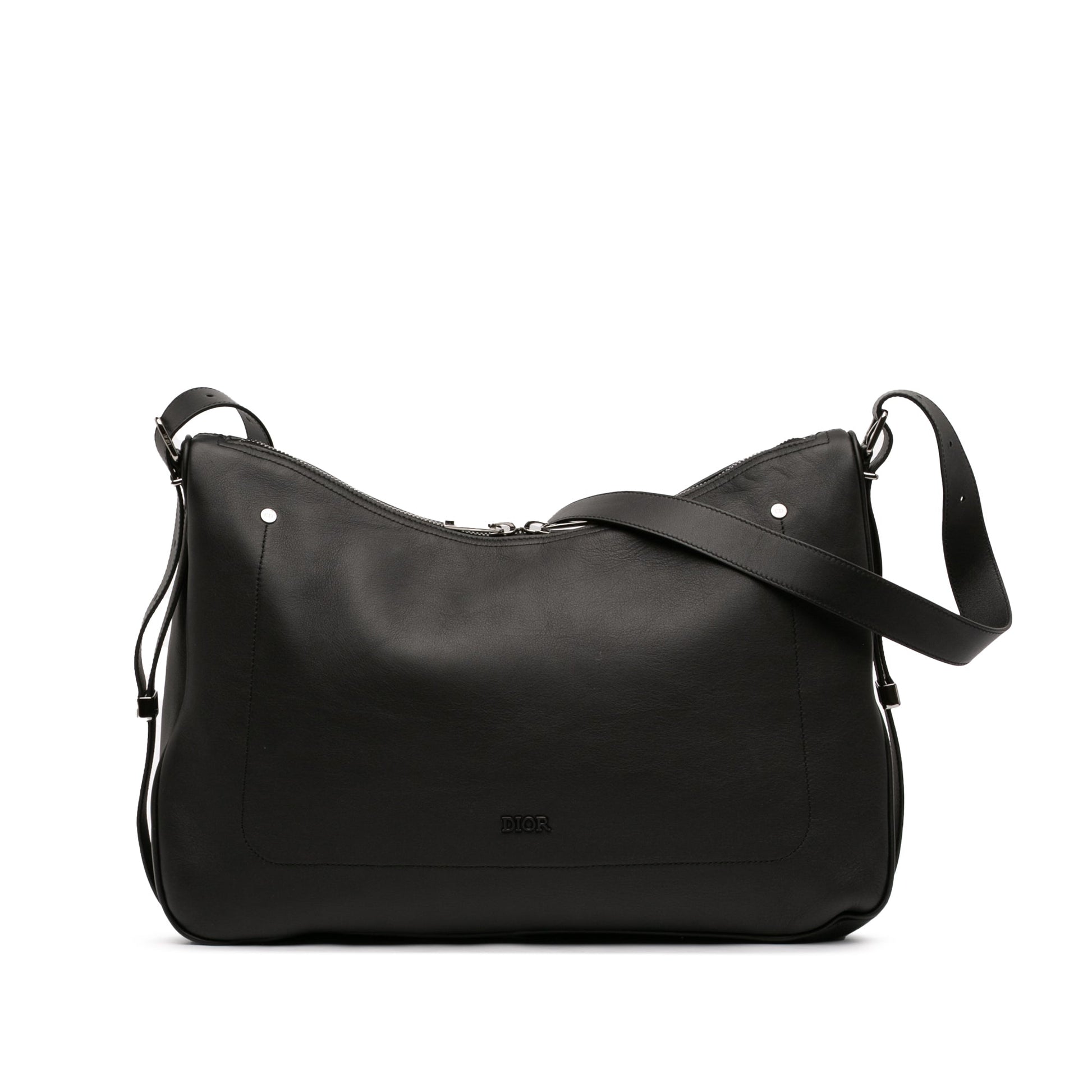 Large Smooth Calfskin Slider Zipped Hobo