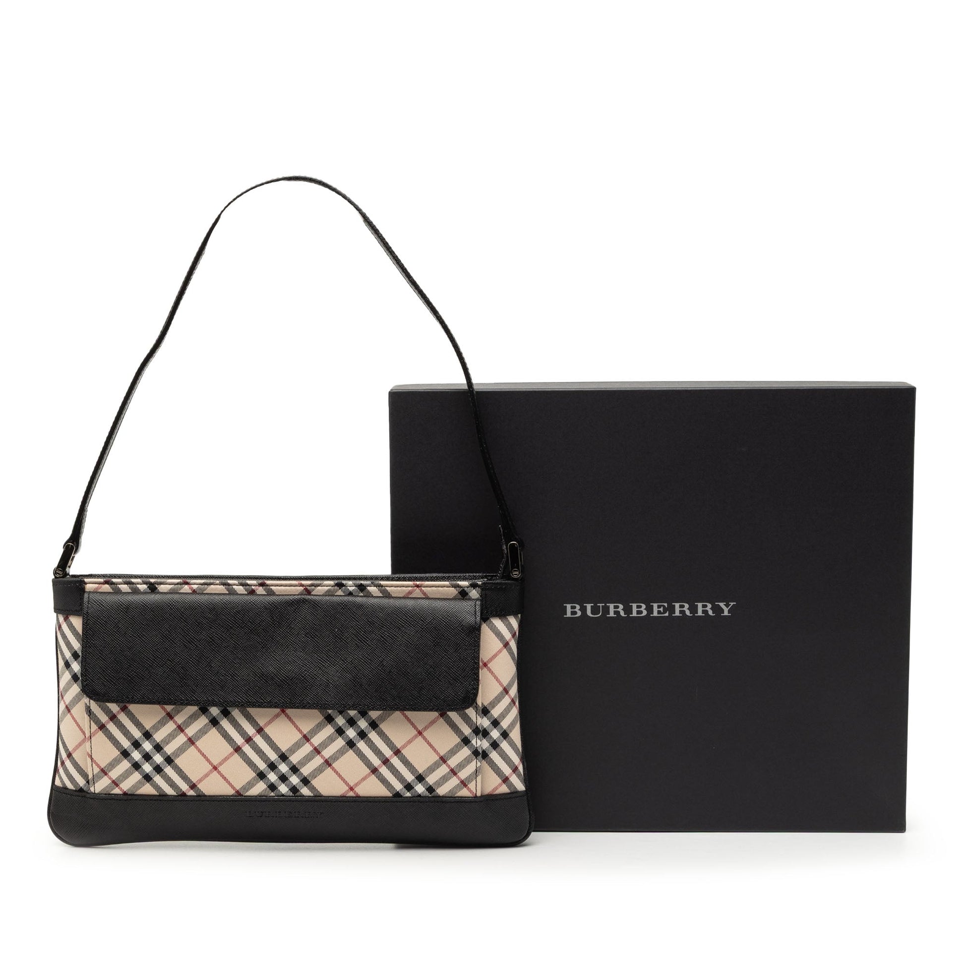 Burberry Nova Check Canvas Shoulder Bag
