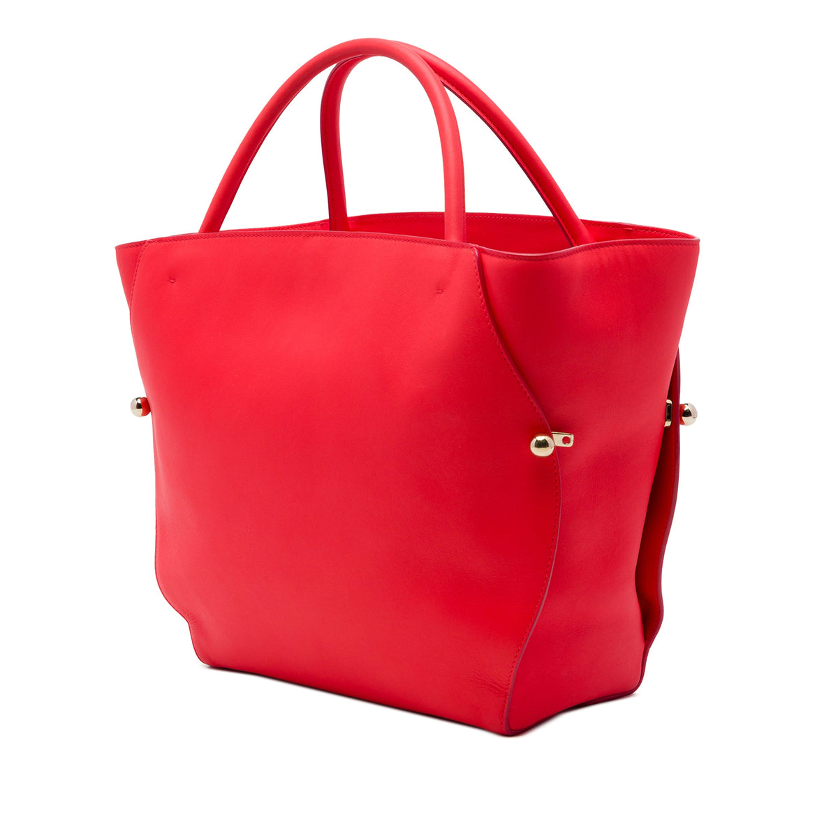 Dior Medium Smooth Calfskin Diorbar Tote — Red