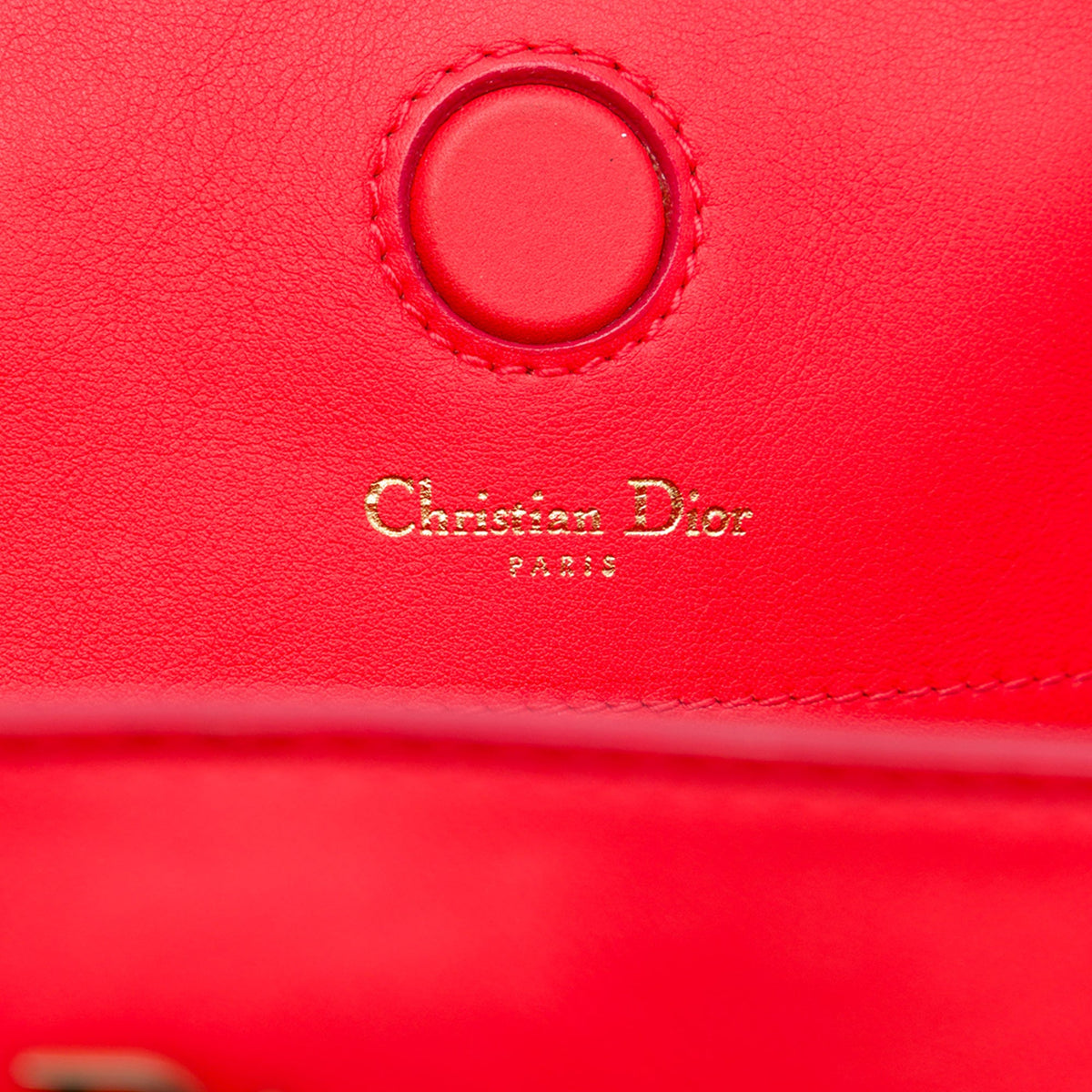 Dior Medium Smooth Calfskin Diorbar Tote — Red