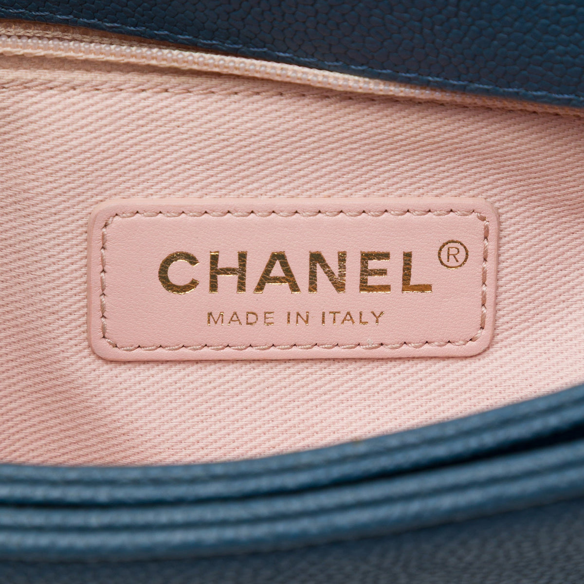 Chanel Paris Cuba Medium Quilted Caviar Thread Around Flap — Blue