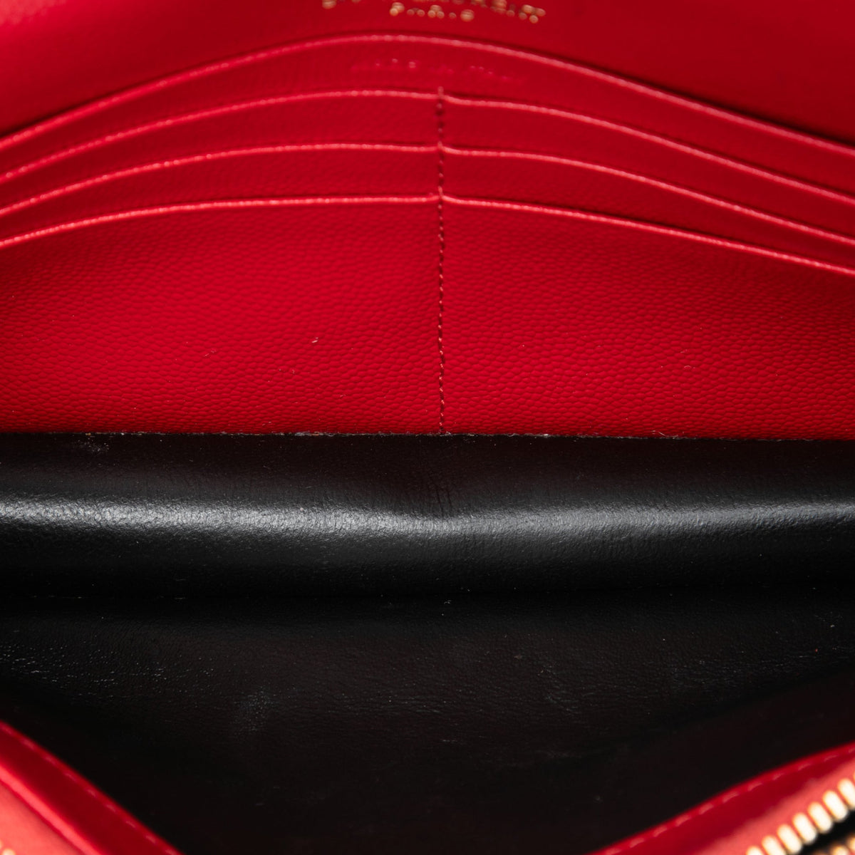Saint Laurent Grain De Poudre Chevron Monogram Envelope Wallet on Chain