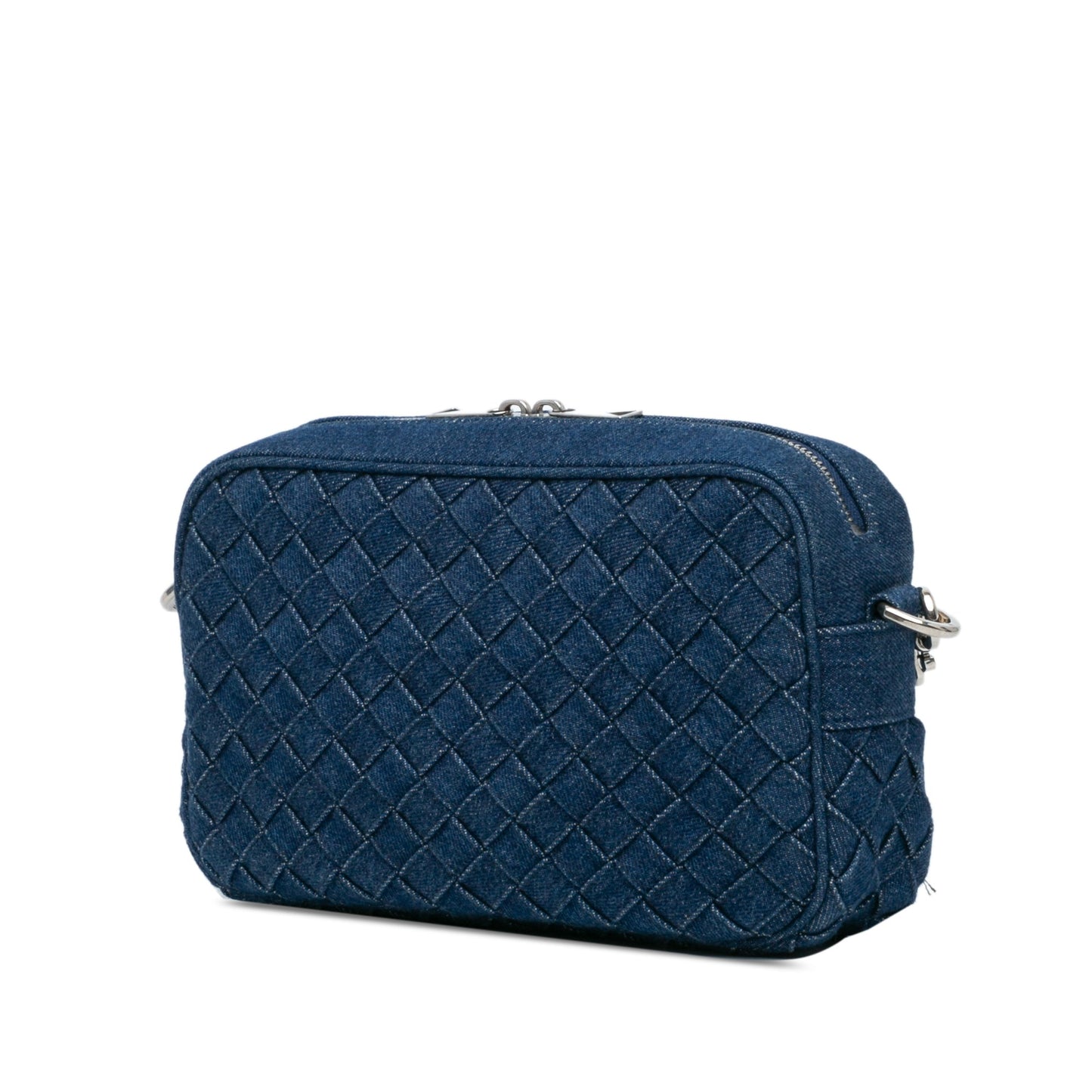 Bottega Veneta Small Denim Intreccio Camera Bag