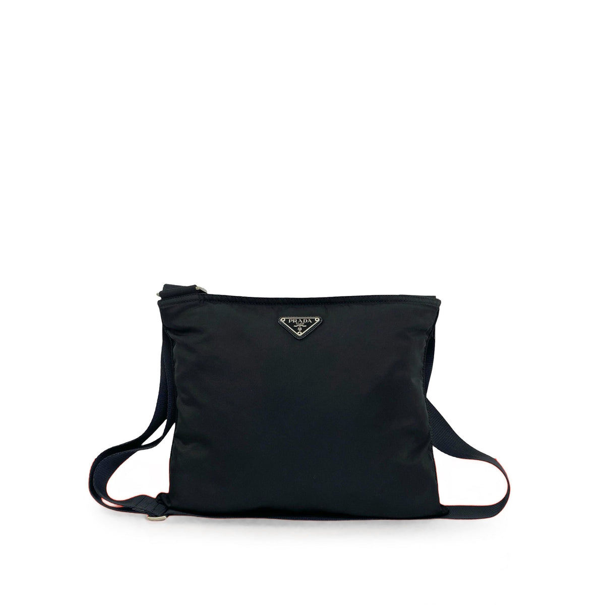 Prada Tessuto Zip Top Crossbody — Black