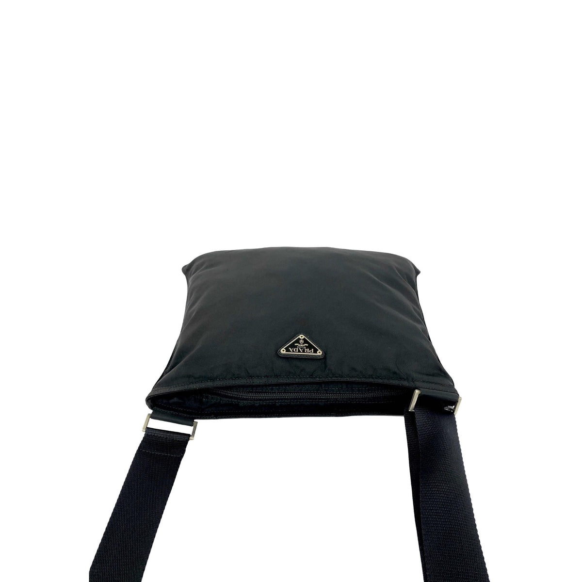 Prada Tessuto Zip Top Crossbody — Black