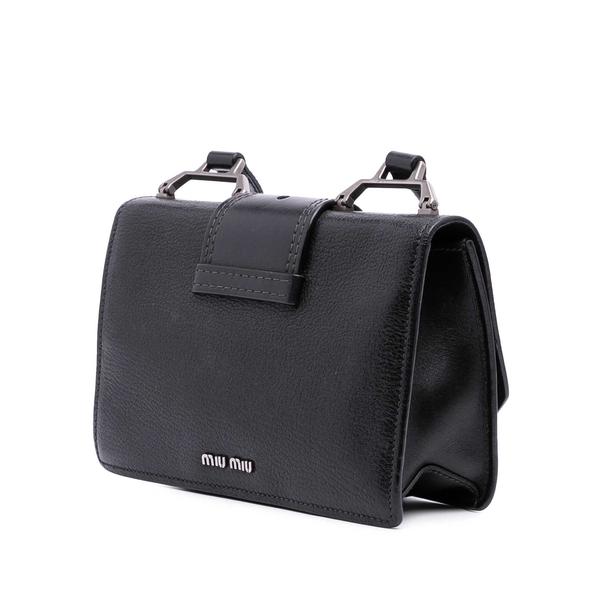 Miu Miu Goatskin Madras Soft Calf Crystal Embellished Crossbody