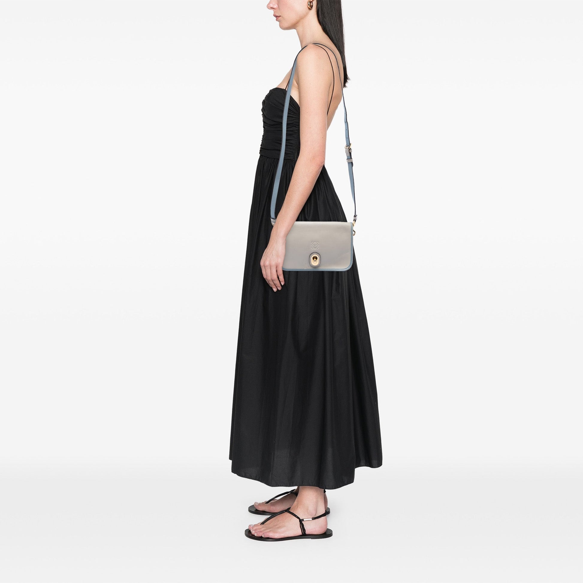 LOEWE Bicolor Leather Anagram Ines Flap Crossbody
