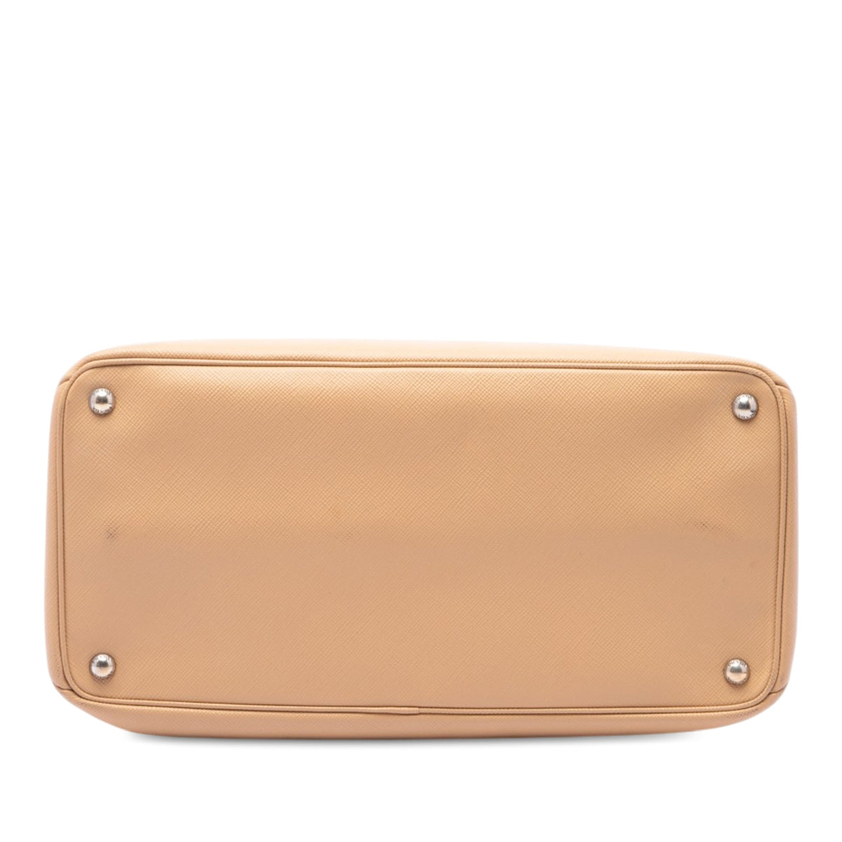 Prada Saffiano Cuir Turnlock Twin Satchel — Beige